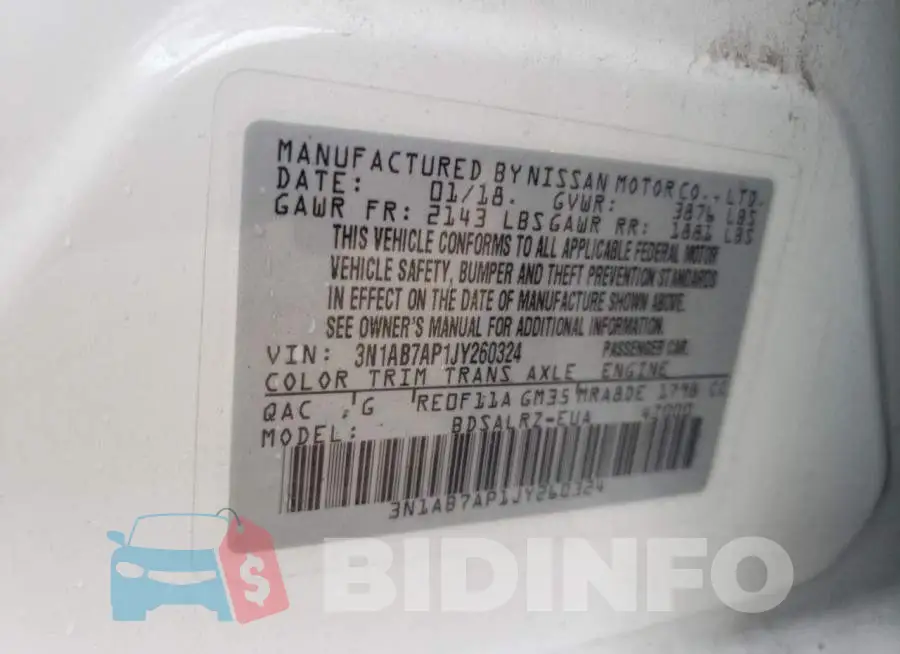 3N1AB7AP1JY260324 Photo# 10