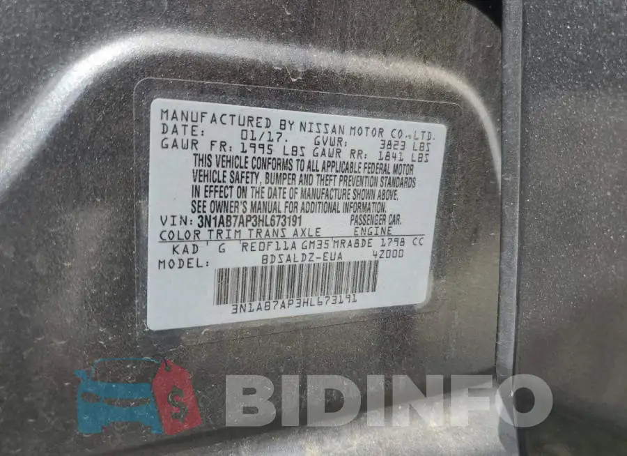3N1AB7AP3HL673191 Photo# 10