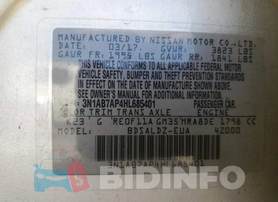 3N1AB7AP4HL685401 Photo# 10