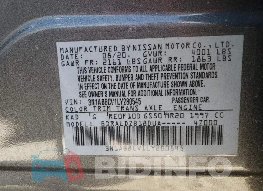 3N1AB8CV1LY280545 Photo# 10