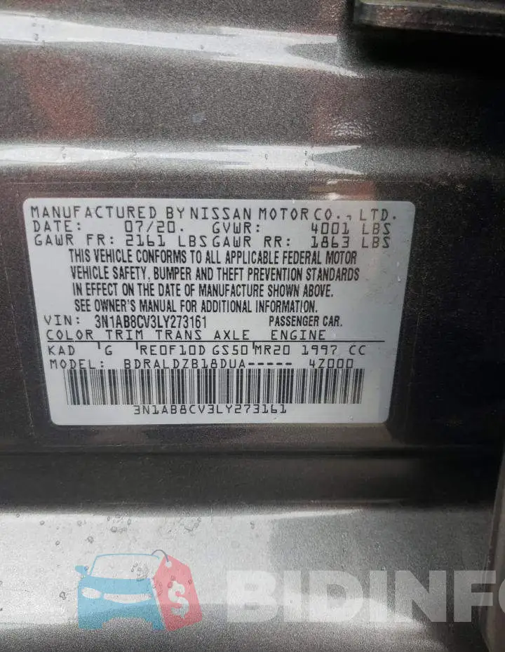 3N1AB8CV3LY273161 Photo# 10