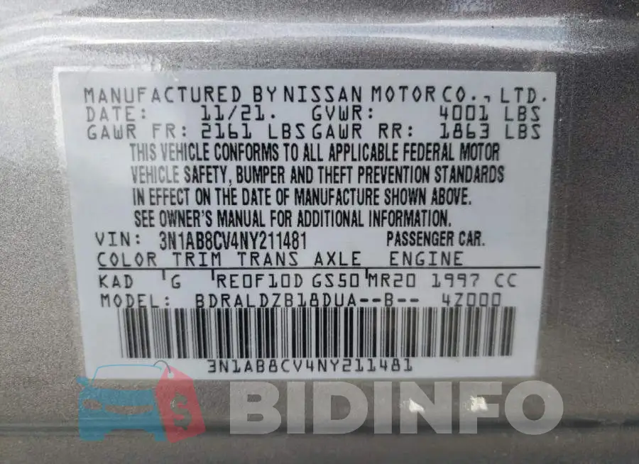 3N1AB8CV4NY211481 Photo# 10