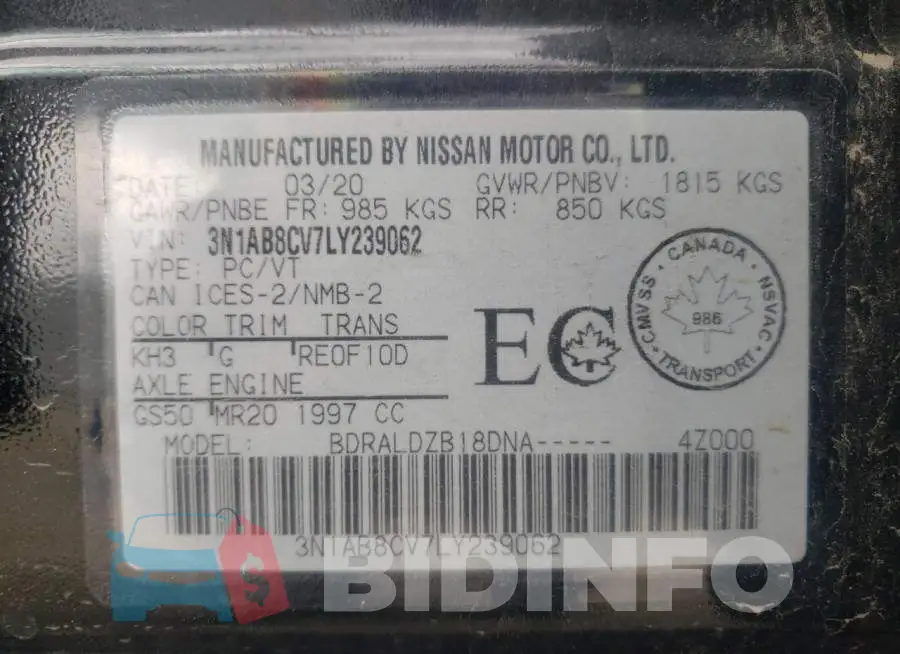 3N1AB8CV7LY239062 Photo# 10