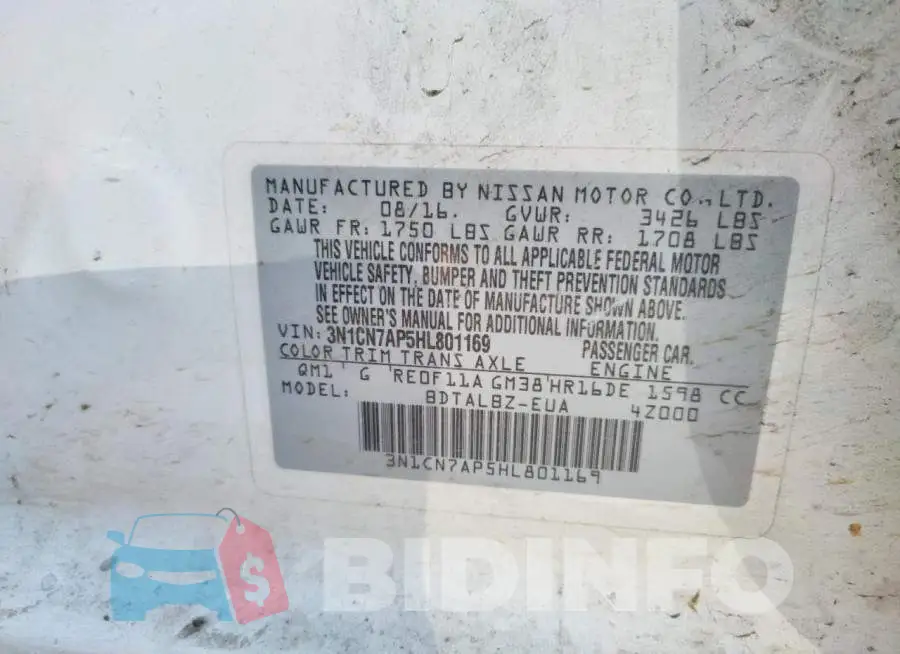 3N1CN7AP5HL801169 Photo# 10