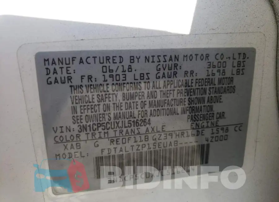 3N1CP5CUXJL516264 Photo# 10