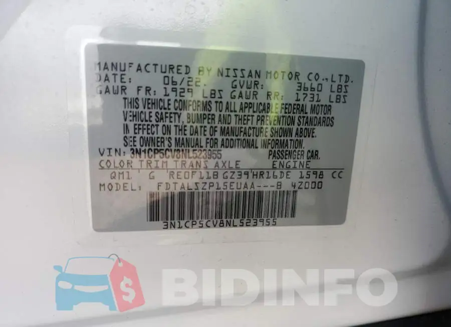 3N1CP5CV8NL523955 Photo# 10