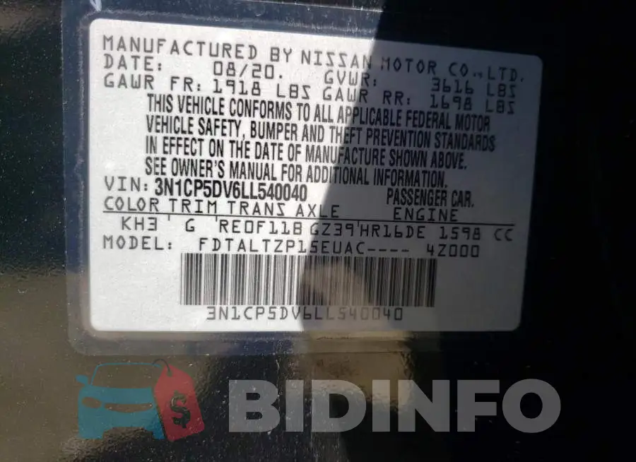 3N1CP5DV6LL540040 Photo# 10