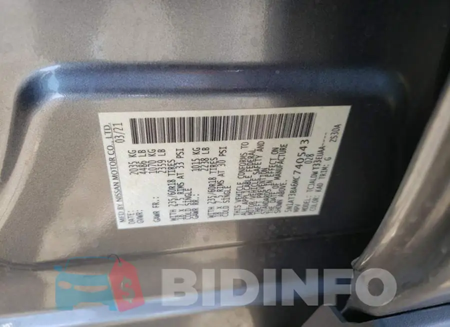 5N1AT3BA6MC740543 Photo# 10