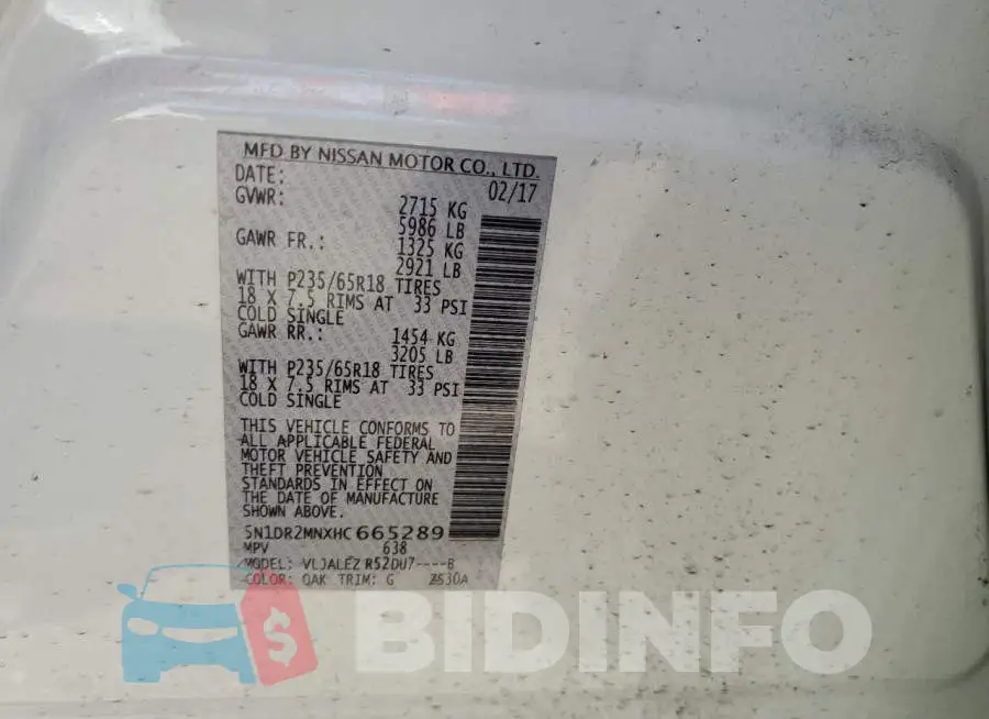 5N1DR2MNXHC665289 Photo# 10