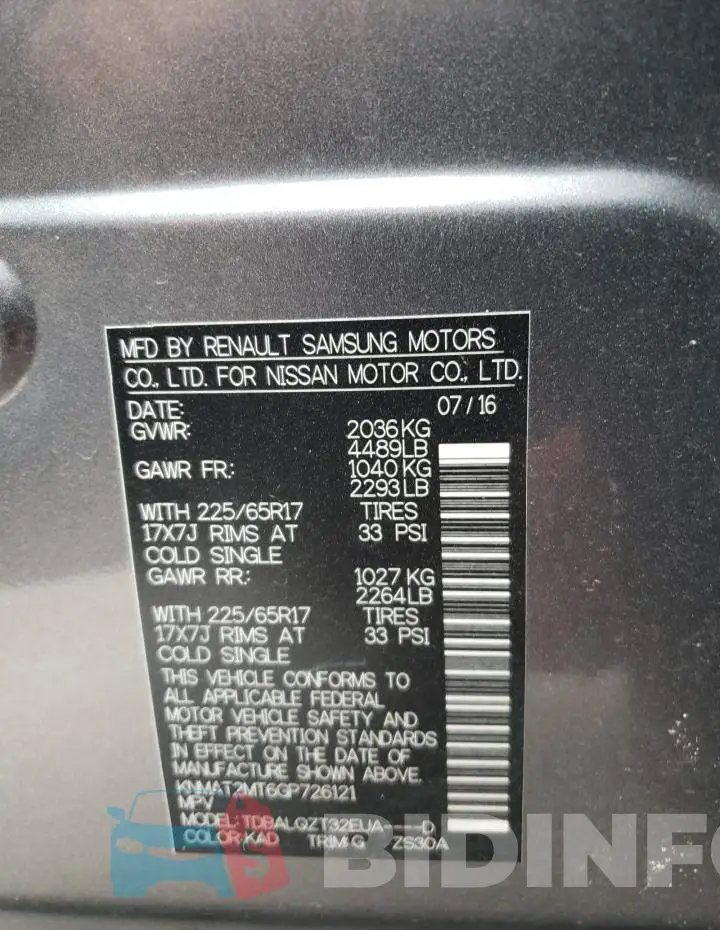 KNMAT2MT6GP726121 Photo# 10