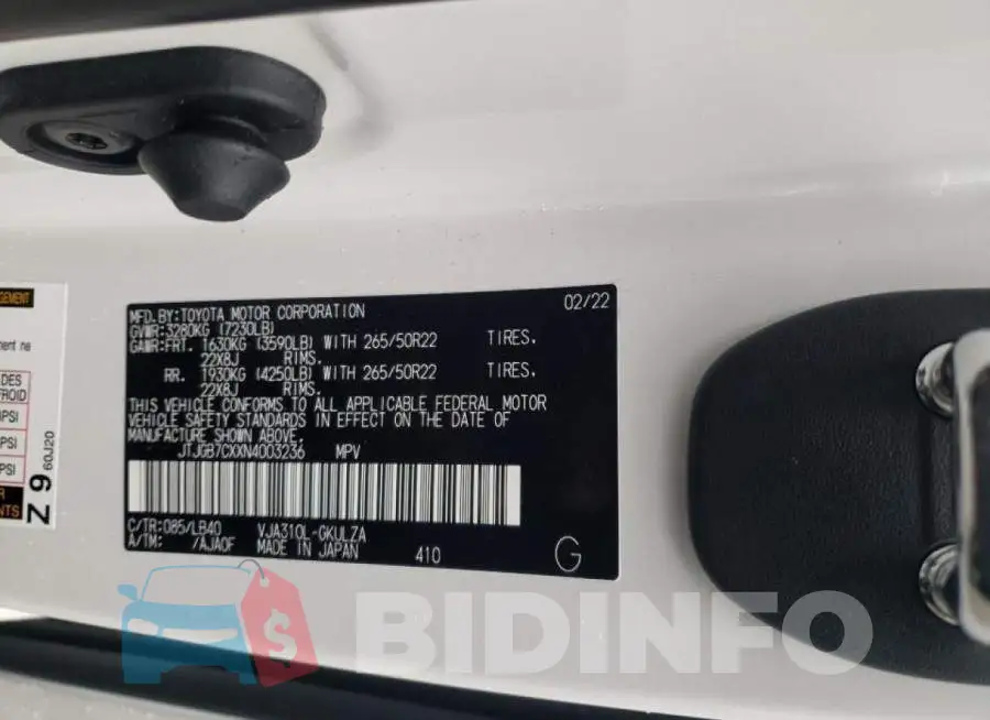 JTJGB7CXXN4003236 Photo# 10