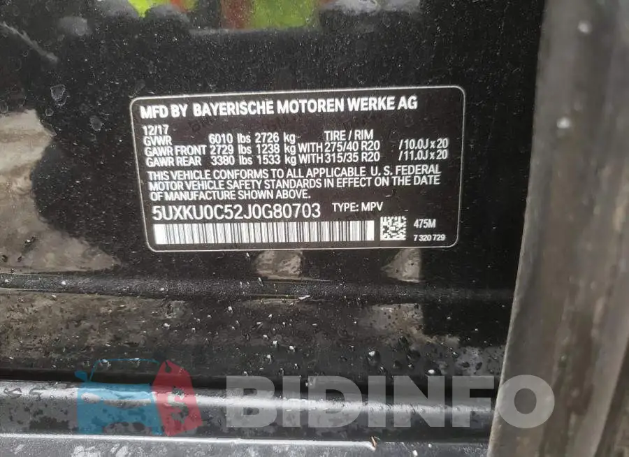 5UXKU0C52J0G80703 Photo# 10