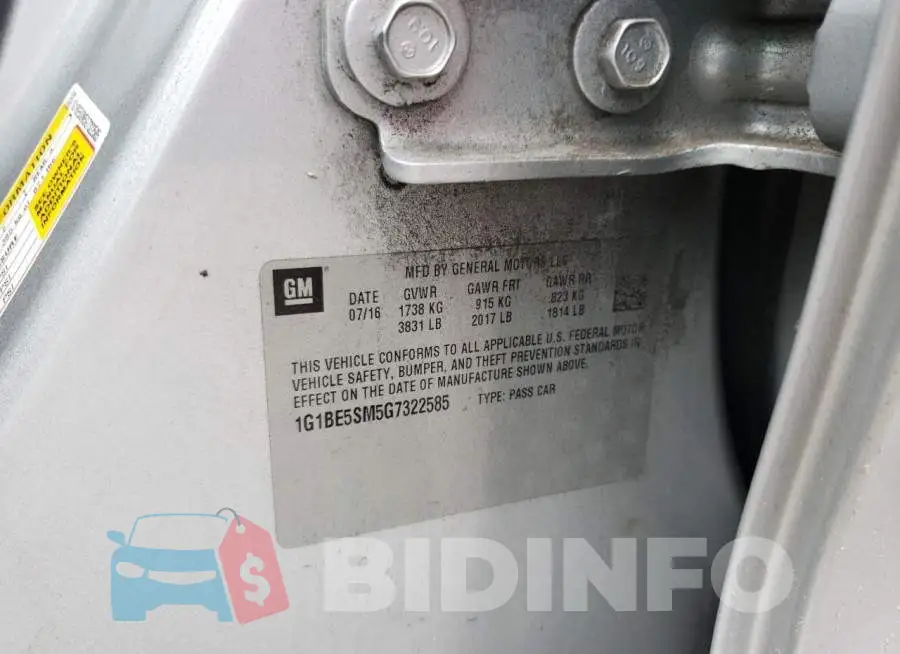 1G1BE5SM5G7322585 Photo# 10