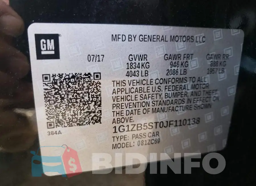 1G1ZB5ST0JF110138 Photo# 10