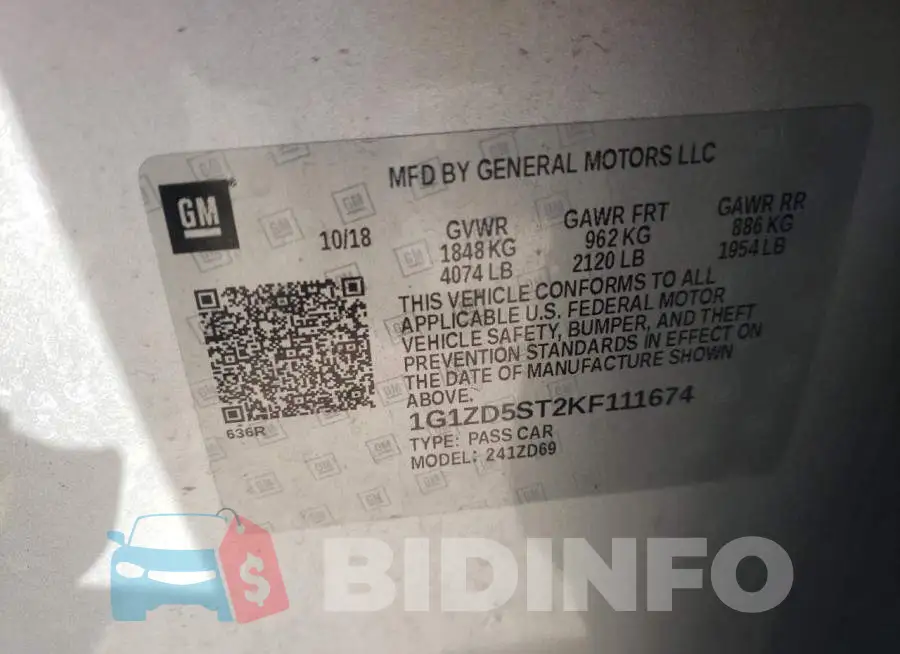 1G1ZD5ST2KF111674 Photo# 10