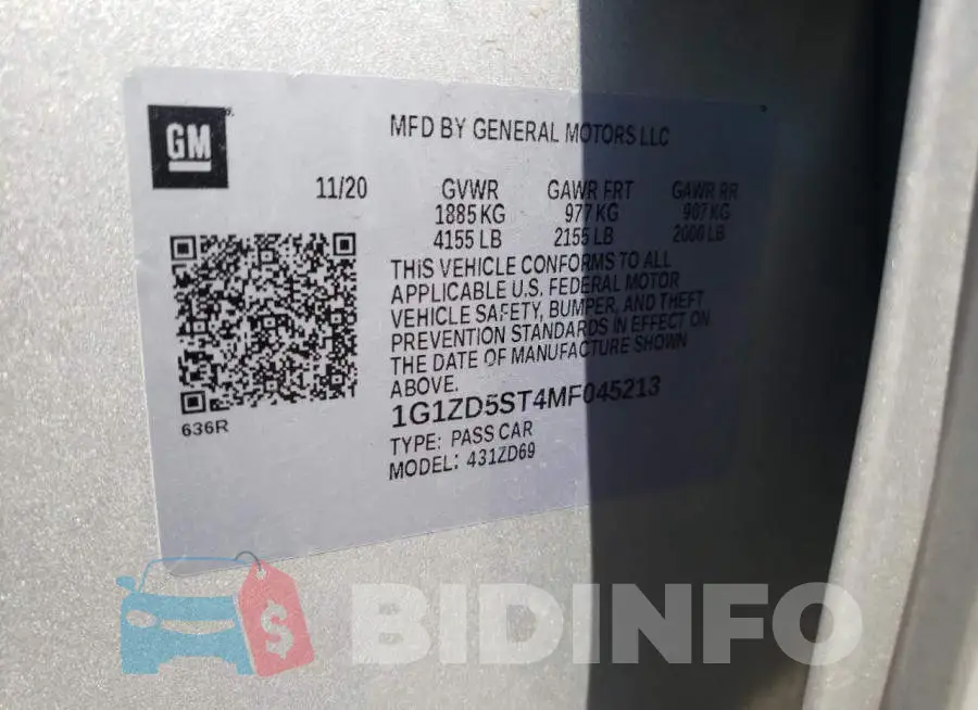 1G1ZD5ST4MF045213 Photo# 10
