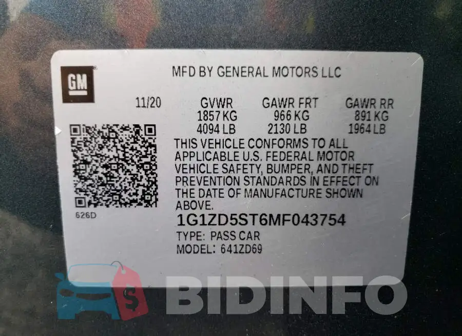 1G1ZD5ST6MF043754 Photo# 10