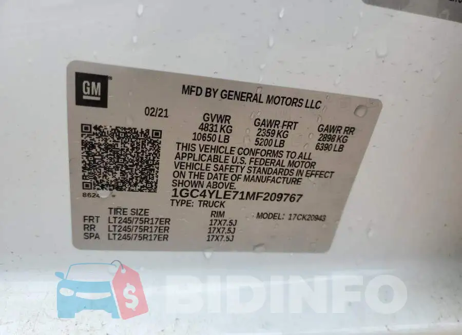 1GC4YLE71MF209767 Photo# 10