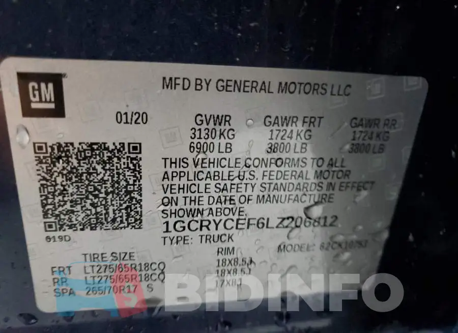 1GCRYCEF6LZ206812 Photo# 10