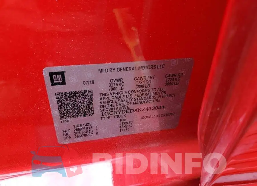1GCRYDEDXKZ413044 Photo# 10