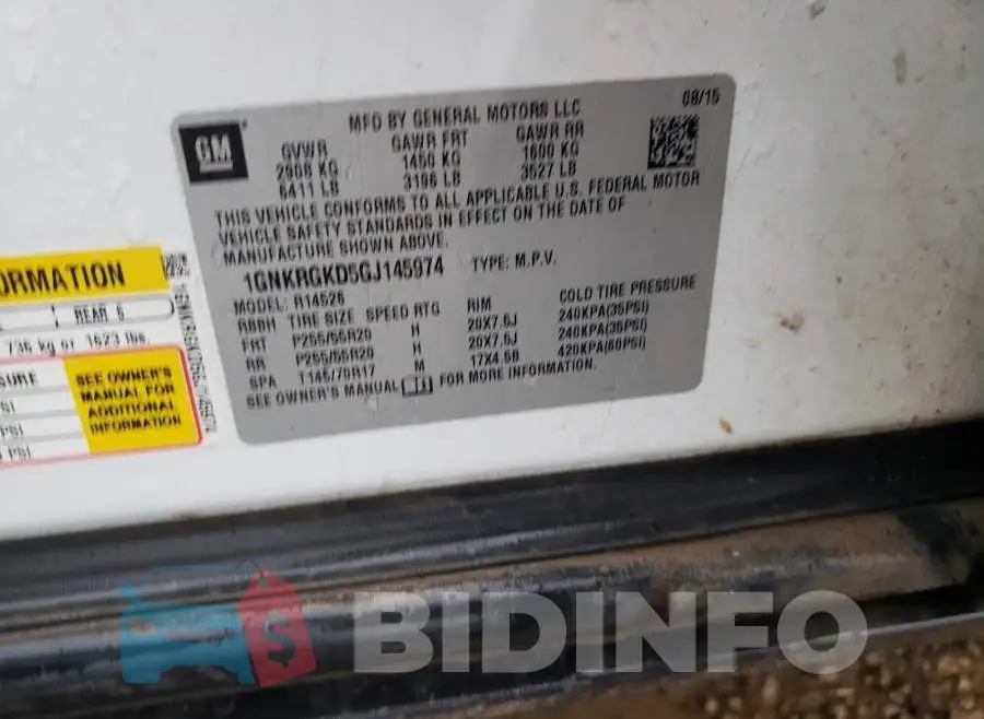 1GNKRGKD5GJ145974 Photo# 10
