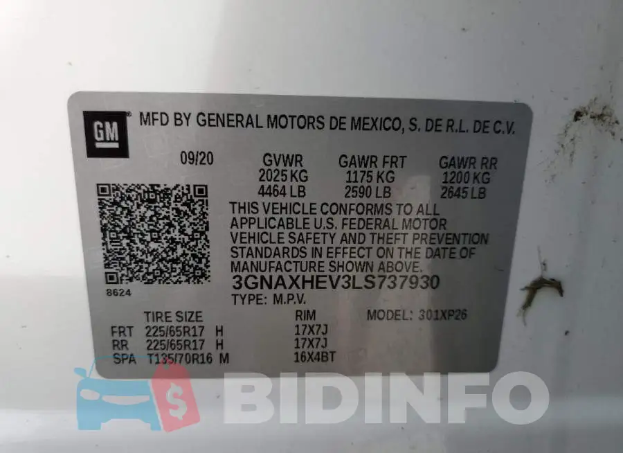3GNAXHEV3LS737930 Photo# 10