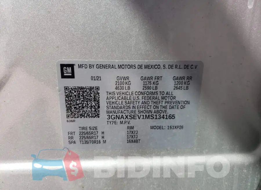 3GNAXSEV1MS134165 Photo# 10