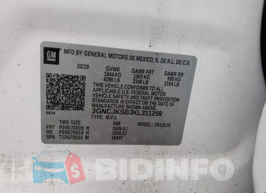 3GNCJKSB3KL311259 Photo# 10