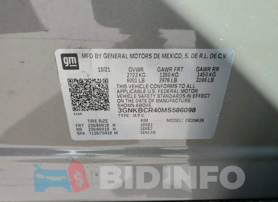 3GNKBCR40MS586098 Photo# 10