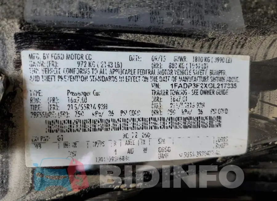 1FADP3F2XGL217335 Photo# 10