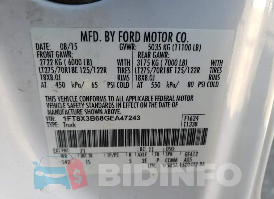 1FT8X3B68GEA47243 Photo# 10