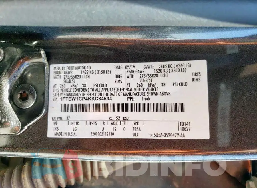 1FTEW1CP4KKC84534 Photo# 10