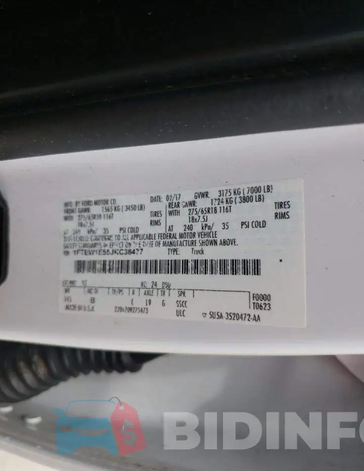 1FTEW1E55JKC38477 Photo# 10