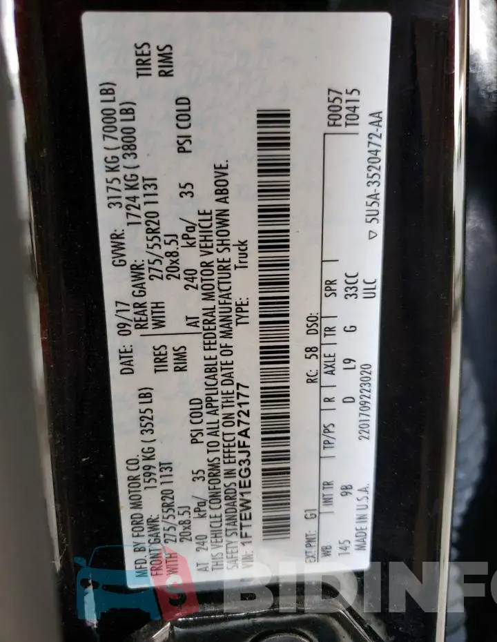 1FTEW1EG3JFA72177 Photo# 10
