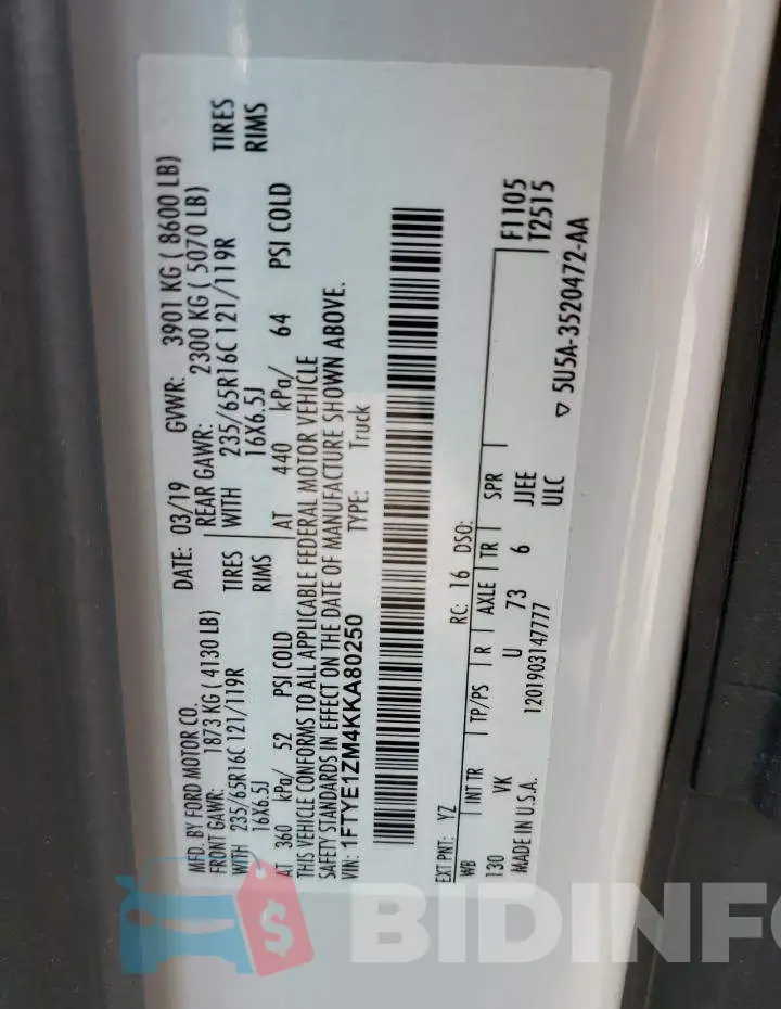 1FTYE1ZM4KKA80250 Photo# 10