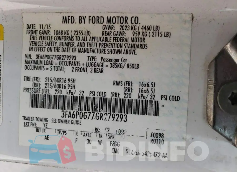 3FA6P0G77GR279293 Photo# 10