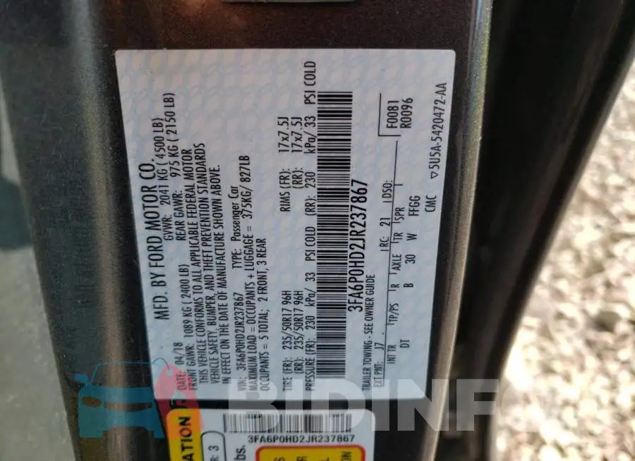 3FA6P0HD2JR237867 Photo# 10