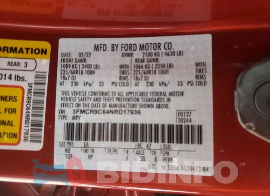 3FMCR9C64NRD17936 Photo# 10