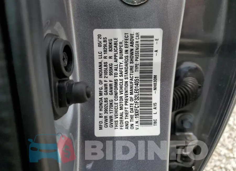 19XFC1F32LE014051 Photo# 10