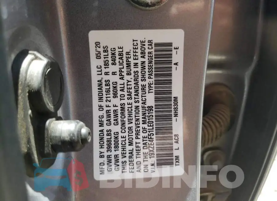 19XZE4F51LE015198 Photo# 10