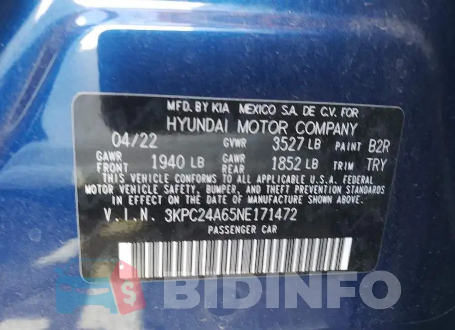 3KPC24A65NE171472 Photo# 10