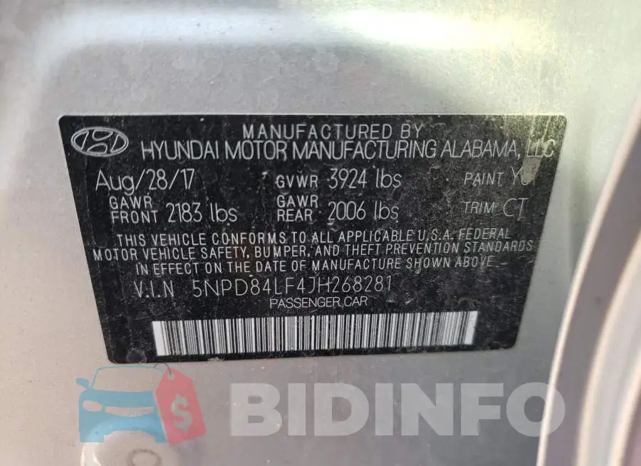 5NPD84LF4JH268281 Photo# 10