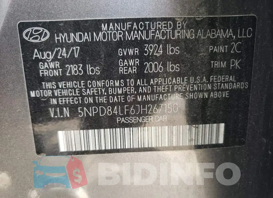5NPD84LF6JH267150 Photo# 10