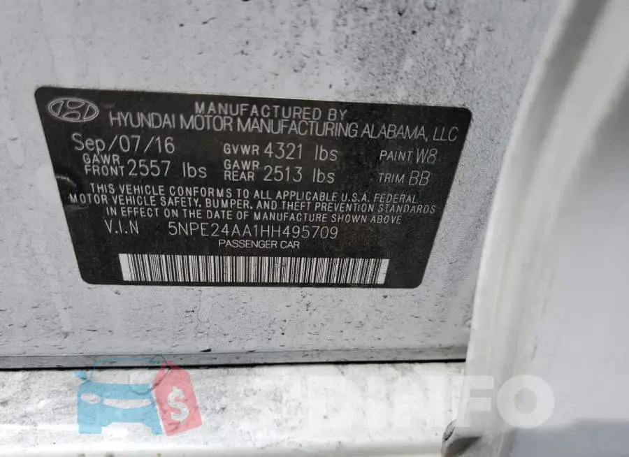 5NPE24AA1HH495709 Photo# 10