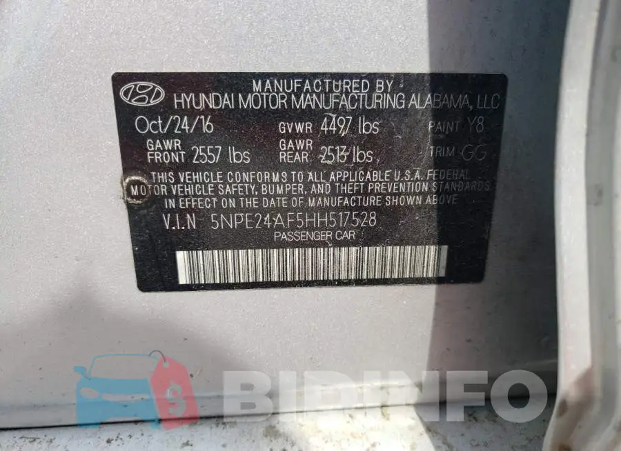 5NPE24AF5HH517528 Photo# 10