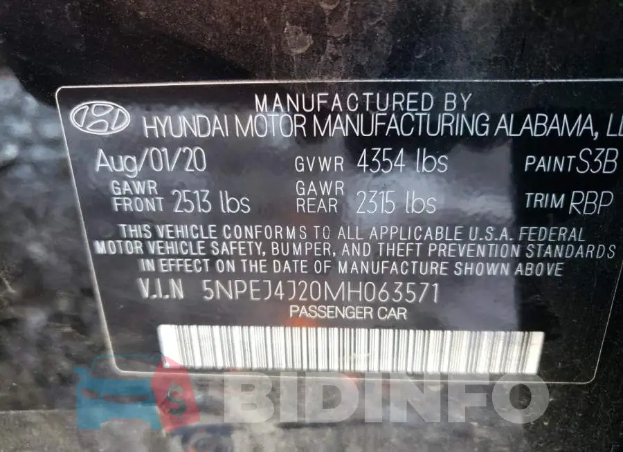 5NPEJ4J20MH063571 Photo# 10