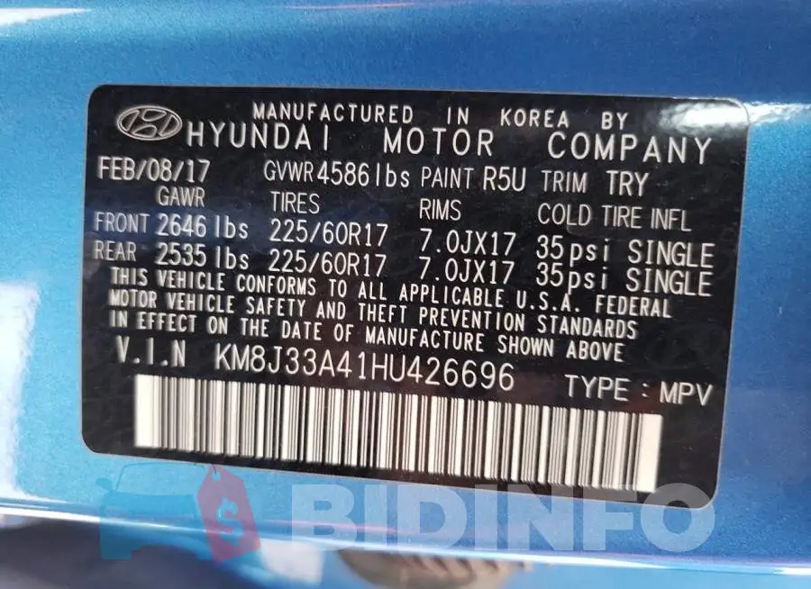 KM8J33A41HU426696 Photo# 10