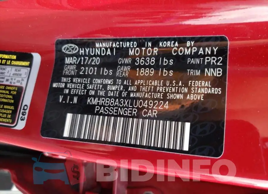 KMHRB8A3XLU049224 Photo# 10