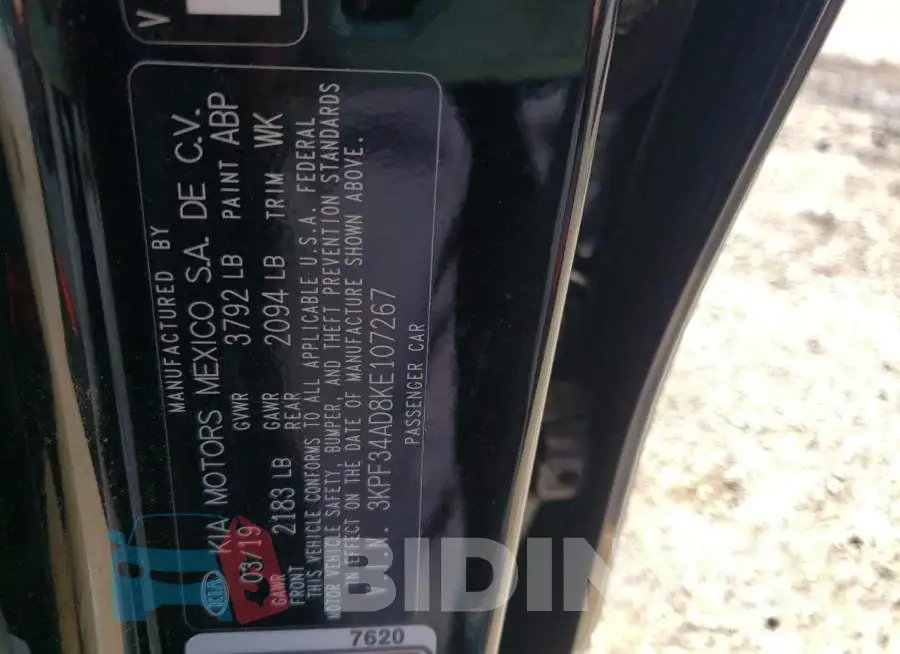 3KPF34AD8KE107267 Photo# 10