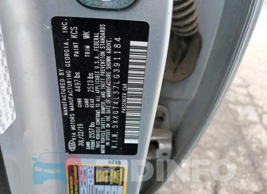 5XXGT4L37LG391184 Photo# 10